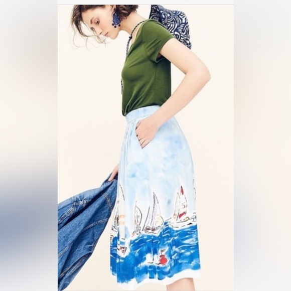 J. Crew regatta painted skirt New.                 Small petite SP - Picture 5 of 5